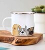 Dogs Enamel Printed White 350ml Stainless Steel Coffee Mug