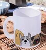 Dogs Frosted White 350ml Glass Coffee Mug