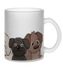 Dogs Frosted White 350ml Glass Coffee Mug