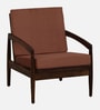 Dokkum Sheesham Wood Arm Chair In Provincial Teak Finish And Mocha Mousse Colour