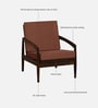 Dokkum Sheesham Wood Arm Chair In Provincial Teak Finish And Mocha Mousse Colour
