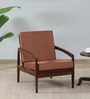 Dokkum Sheesham Wood Arm Chair In Provincial Teak Finish And Mocha Mousse Colour