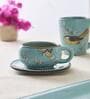 Dolomite Hummingbird 100ml Blue (Set of 2) Ceramic Tea Cup & Saucer Set