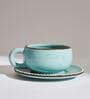 Dolomite Hummingbird 100ml Blue (Set of 2) Ceramic Tea Cup & Saucer Set
