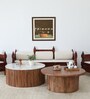 Dolomite Mango Wood Coffee Table Set In Walnut Finish