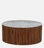 Dolomite Mango Wood Coffee Table Set In Walnut Finish