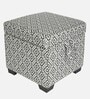 Dolphin Fabric Ottoman in Green & White Colour