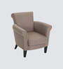 Dona Fabric 1 Seater sofa In Light Brown Colour