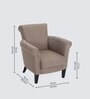 Dona Fabric 1 Seater sofa In Light Brown Colour