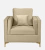 Dona Velvet 1 Seater Sofa in Bone White Colour