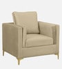Dona Velvet 1 Seater Sofa in Bone White Colour