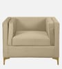 Dona Velvet 1 Seater Sofa in Bone White Colour
