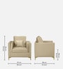 Dona Velvet 1 Seater Sofa in Bone White Colour