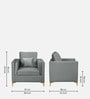 Dona Velvet 1 Seater Sofa in Carbon Grey Colour