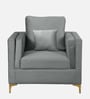 Dona Velvet 1 Seater Sofa in Carbon Grey Colour