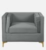 Dona Velvet 1 Seater Sofa in Carbon Grey Colour