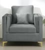 Dona Velvet 1 Seater Sofa in Carbon Grey Colour