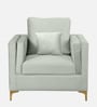 Dona Velvet 1 Seater Sofa in Cool Grey Colour