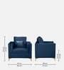Dona Velvet 1 Seater Sofa in Midnight Blue Colour