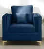 Dona Velvet 1 Seater Sofa in Midnight Blue Colour