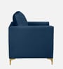 Dona Velvet 1 Seater Sofa in Midnight Blue Colour