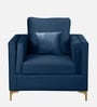 Dona Velvet 1 Seater Sofa in Midnight Blue Colour