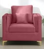 Dona Velvet 1 Seater Sofa In Dusky Rose Colour