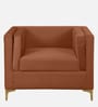 Dona Velvet 1 Seater Sofa in Rust Colour