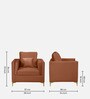 Dona Velvet 1 Seater Sofa in Rust Colour
