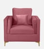 Dona Velvet 1 Seater Sofa In Dusky Rose Colour