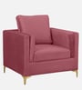 Dona Velvet 1 Seater Sofa In Dusky Rose Colour