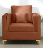 Dona Velvet 1 Seater Sofa in Rust Colour