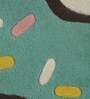 Green Abstract Wool 3 ft x 3 ft Kids Carpet