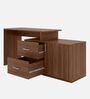 Dora Study Table in Planked Walnut Finish Dora Study Table in Planked Walnut Finish