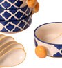 Dori 300ml Blue & White Ceramic (Set of 12) Dinner Bowl