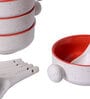 Dori 300ml White & Orange Stoneware (Set of 12) Dinner Bowl