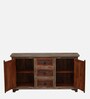 Dornel Solid Wood Sideboard In Scratch Resistant Grey Distress Finish