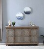 Dornel Solid Wood Sideboard In Scratch Resistant Grey Distress Finish