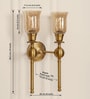 Double Ball Wall Lamp Antique Brass Finish with Chimney Crackled Glass Golden Luster