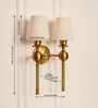 Double Ball Wall Lamp Antique Brass Finish with Off White Shade