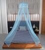 Double Bed Hanging Polyester Mosquito Net In Blue