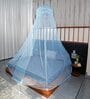 Double Bed Hanging Polyester Mosquito Net In Blue
