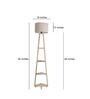 Double Beige Cotton Shade Shelf Floor Lamp With Birch Ply Base