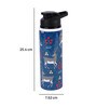 Double Cap Sports Water Bottle With Navy Blue & Grey Deer Print