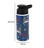 Double Cap Sports Water Bottle With Navy Blue & Grey Deer Print