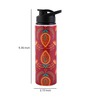 Double Cap Sports Water Bottle With Red & Orange Mehendi Print