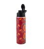Double Cap Sports Water Bottle With Red & Orange Mehendi Print