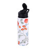 Double Cap Sports Water Bottle With White & Red Floral Print