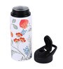 Double Cap Sports Water Bottle With White & Red Floral Print