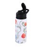 Double Cap Sports Water Bottle With White & Red Floral Print